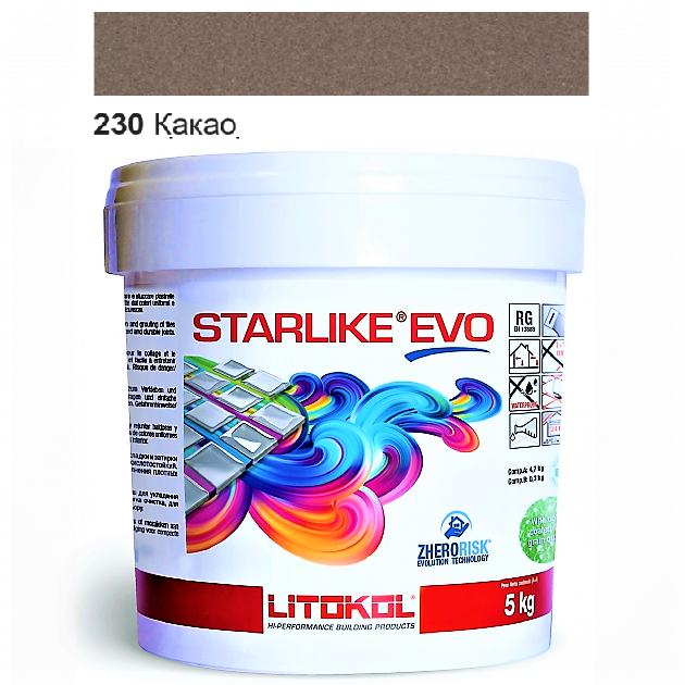 Затирка для плитки Litokol Starlike EVO 230 двухкомпонентная эпоксидная 5 кг Какао - фото 2