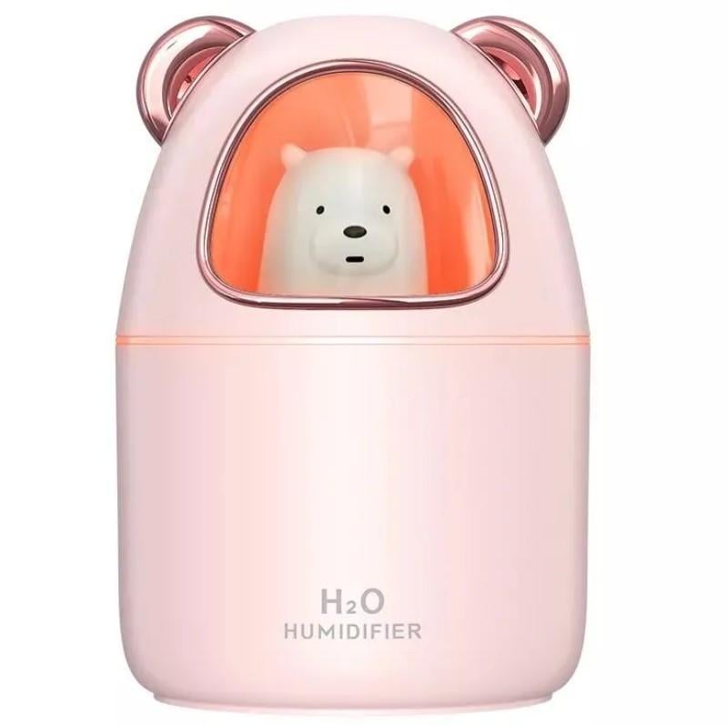 Зволожувач повітря з підсвічуванням Humidifier H20 8023 Ведмедик 350 мл Рожевий (595788) - фото 1