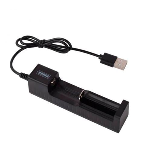 Универсальное зарядное устройство для 18650 USB Черный (CR123a)