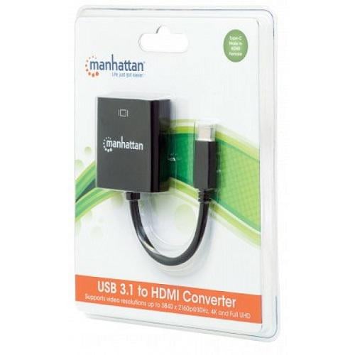 Перехідник USB 3.1 Type-C/HDMI F Manhattan 151788 Black (565422) - фото 5