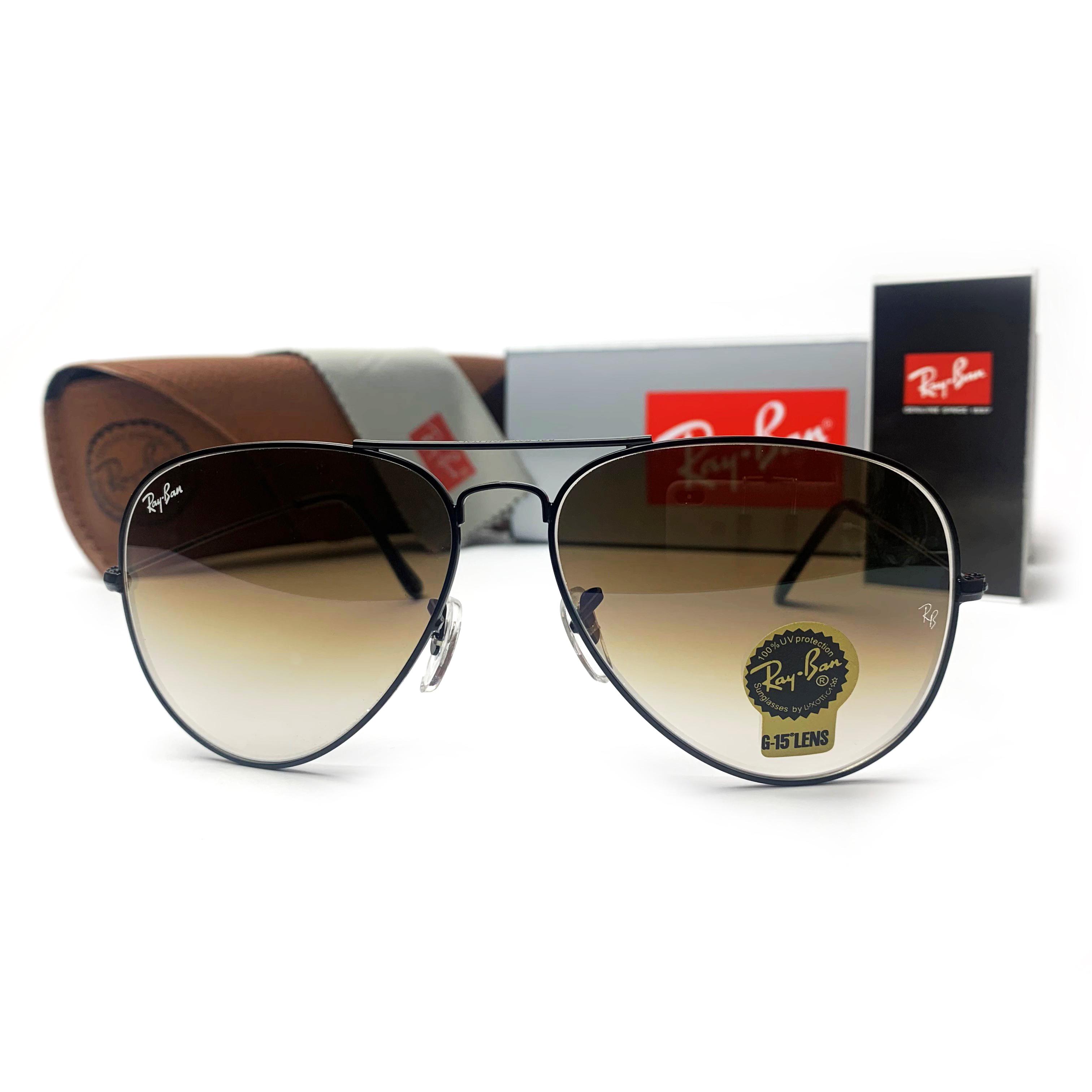 Солнцезащитные очки Aviator 3026 капли Коричневый градиент - фото 2