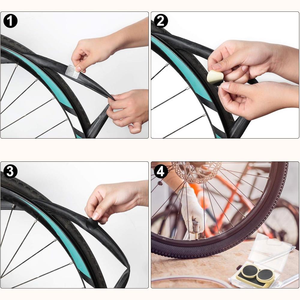 Набор заплаток для ремонта велосипедных шин самоклеящиеся быстросохнущие 10 шт. Черный (3000003792) - фото 8