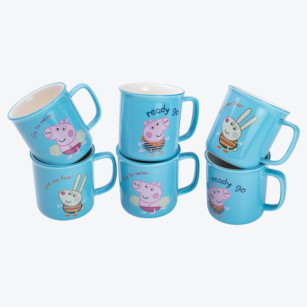 Набір чашок Peppa Pig 150 мл 6 шт. Синій (2450442763)