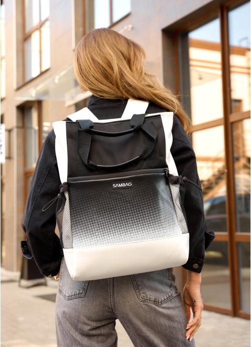 Рюкзак-сумка женский шопер Sambag с отделением под ноутбук Белый (4330311545)