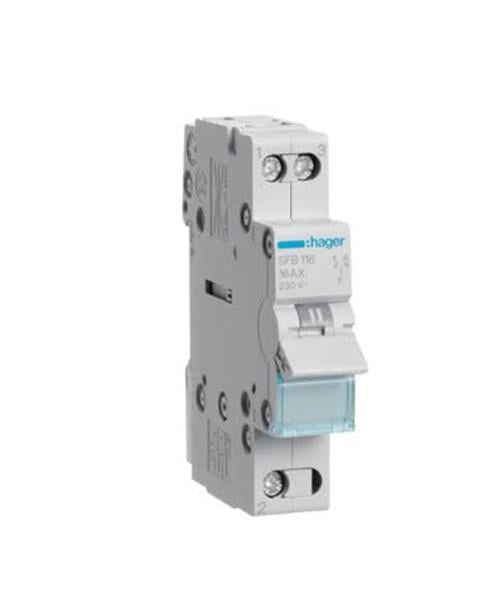 Переключатель Hager SFB116 I-0-II 1P 16 А/230 В 1 м