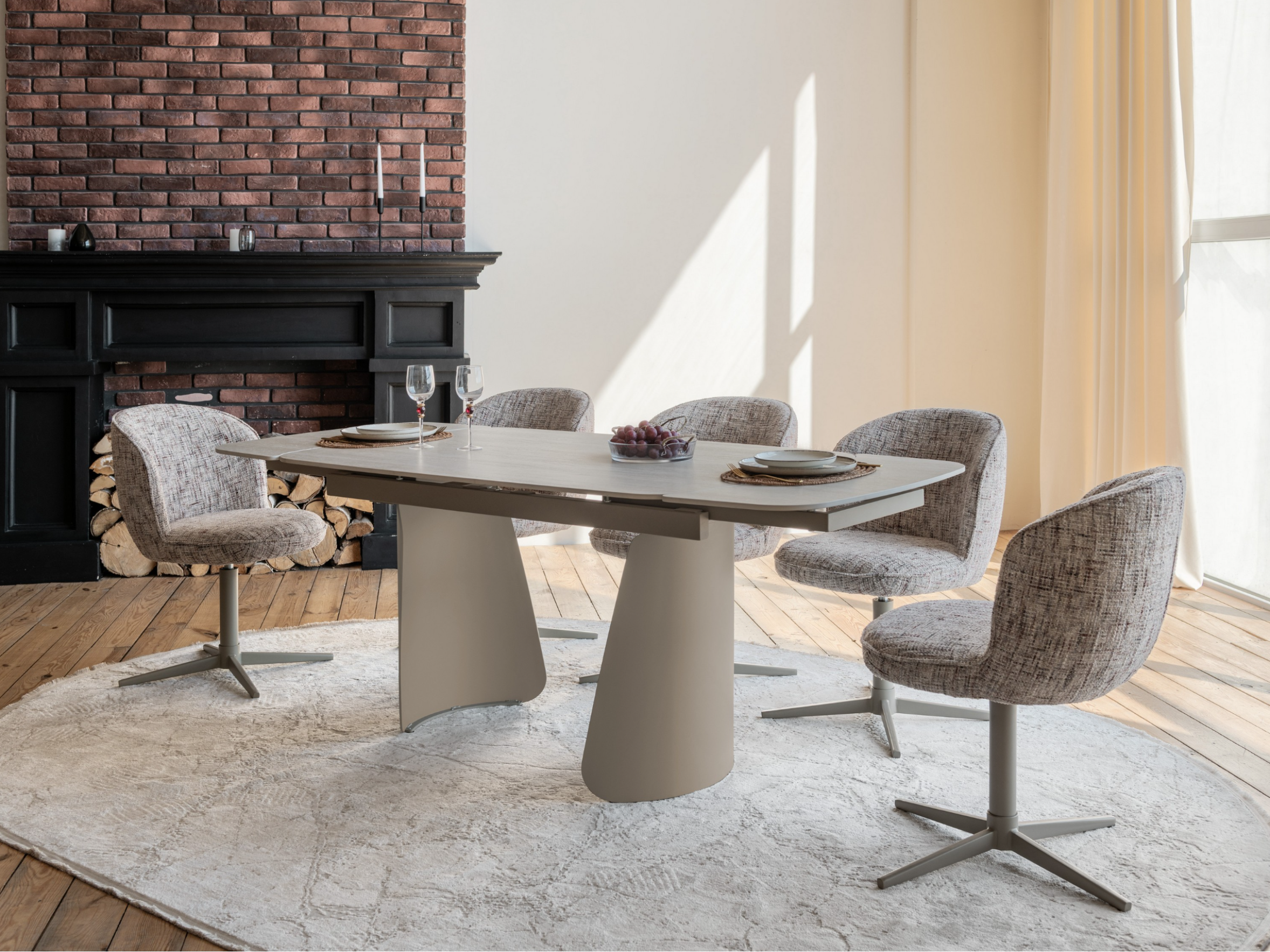 Обідній стіл розсувний Vetro Mebel Нардо 1400/2000х900x760 мм Крема марфіль/Бежевий TМL-1270) - фото 5 Обідній стіл розсувний Vetro Mebel Нардо 1400/2000х900x760 мм Крема марфіль/Бежевий TМL-1270) - фото 5