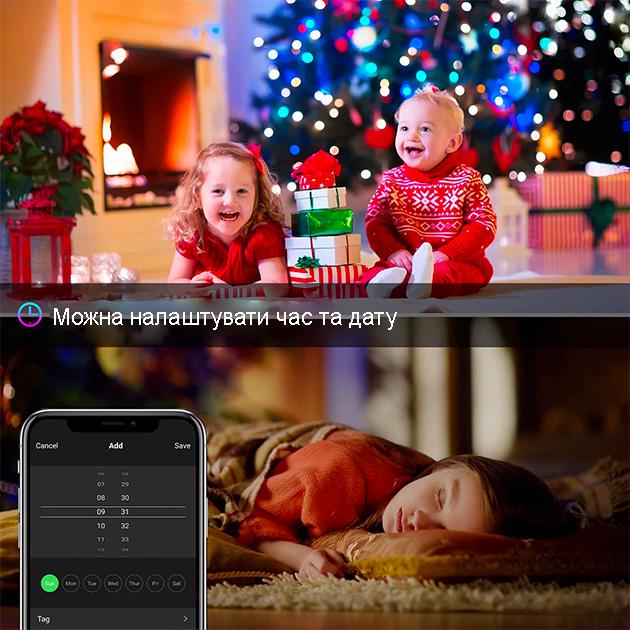 Гирлянда умная музыкальная RGB Bluetooth светодиодная новогодняя 5V 2F USB многоцветная 10 м - фото 9