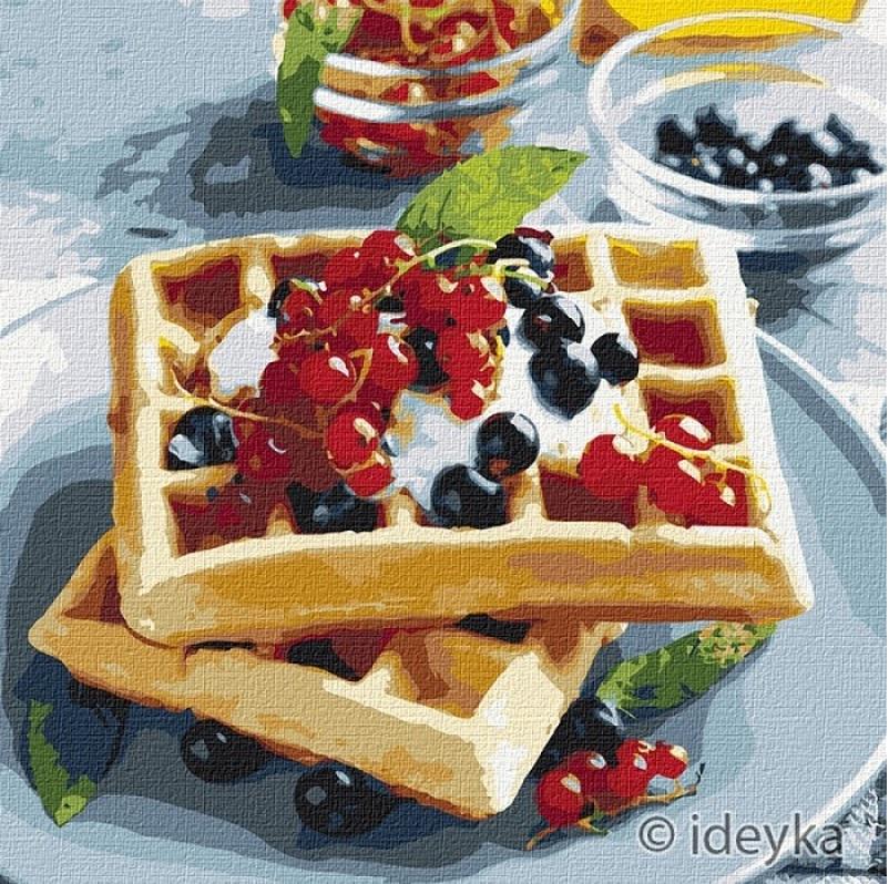 Картина за номерами Ideyka Бельгійські вафлі з ягодами Кно5612 30x30 см (MTT-139254)