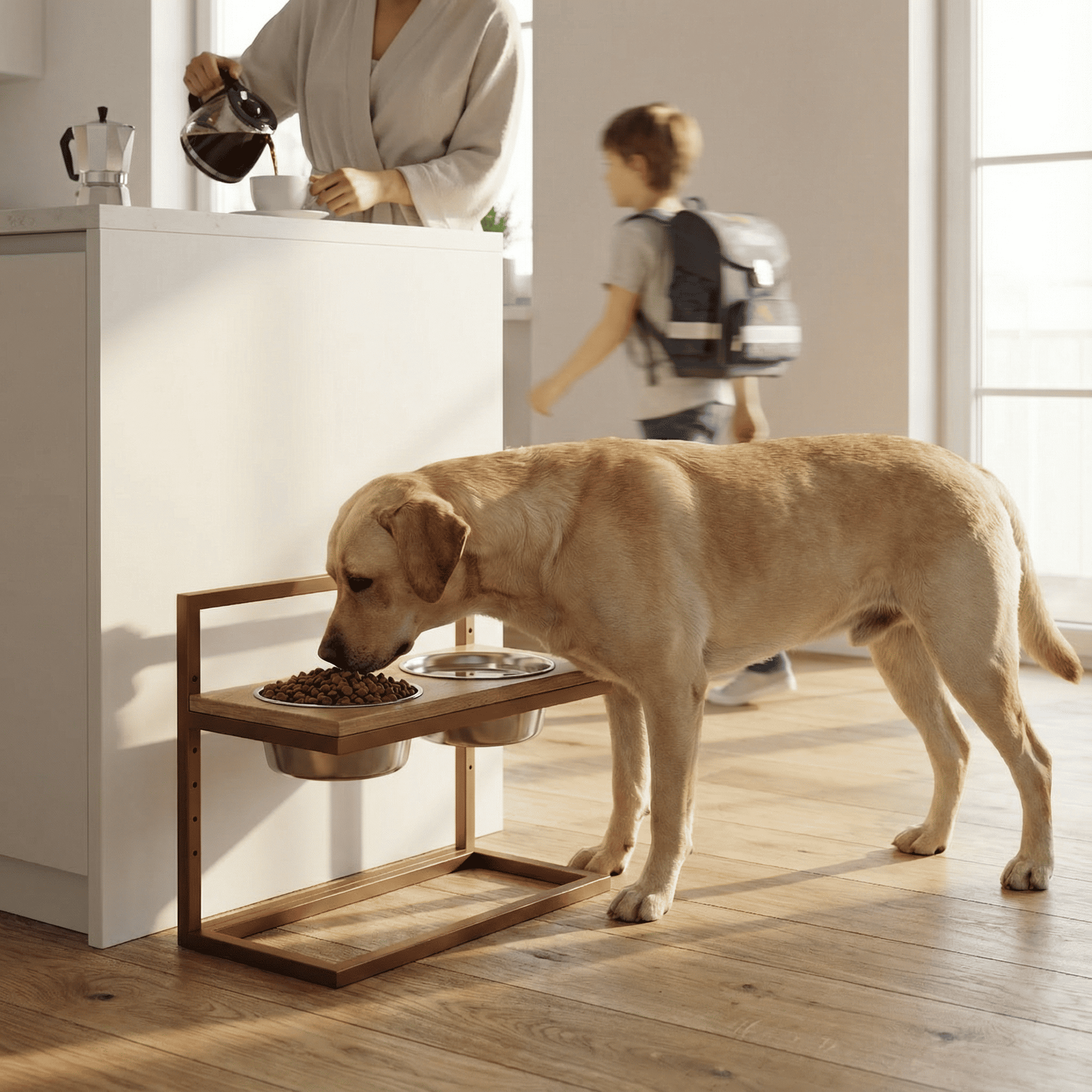 Миски на регульованій підставці для великих собак Hollky Flex L 2х1,8 л (FL-502850-GLNT) - фото 1 Миски на регульованій підставці для великих собак Hollky Flex L 2х1,8 л (FL-502850-GLNT) - фото 1