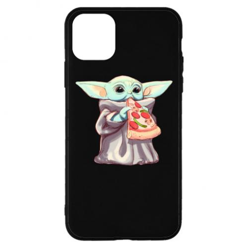 Чехол для iPhone 11 Pro Max Baby Yoda eats pizza