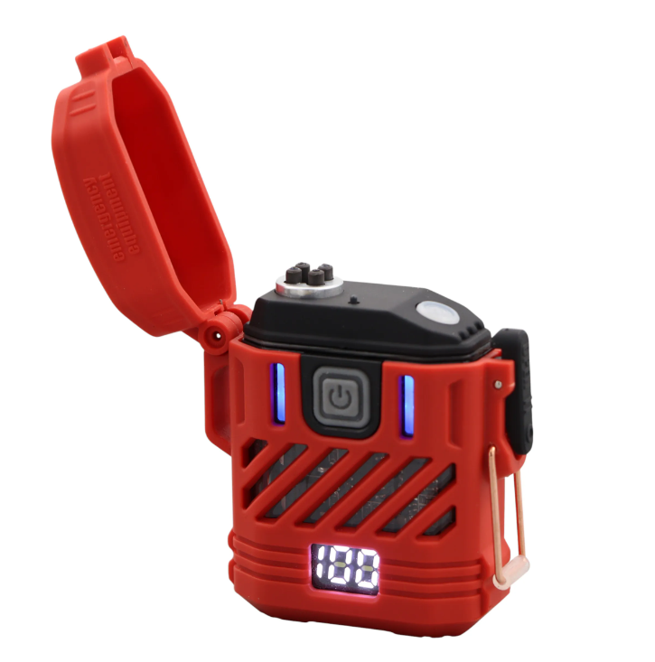 Запальничка плазмова з ліхтариком JB Tacticals JB-01 USB-C 220Lm Червоний (2612020081)