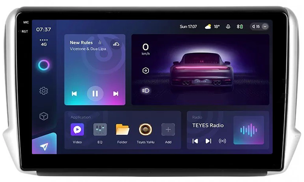 Автомагнитола штатная Teyes CC3 2K 4/64 Gb для Peugeot 2008 1/208 1 Din 2013-2020 г. 1din 10" (AR-76477)