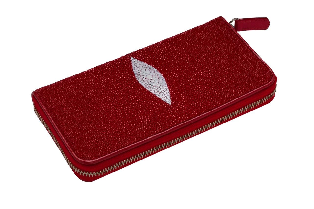 Кошелек Ekzotic leather из кожи ската Красный