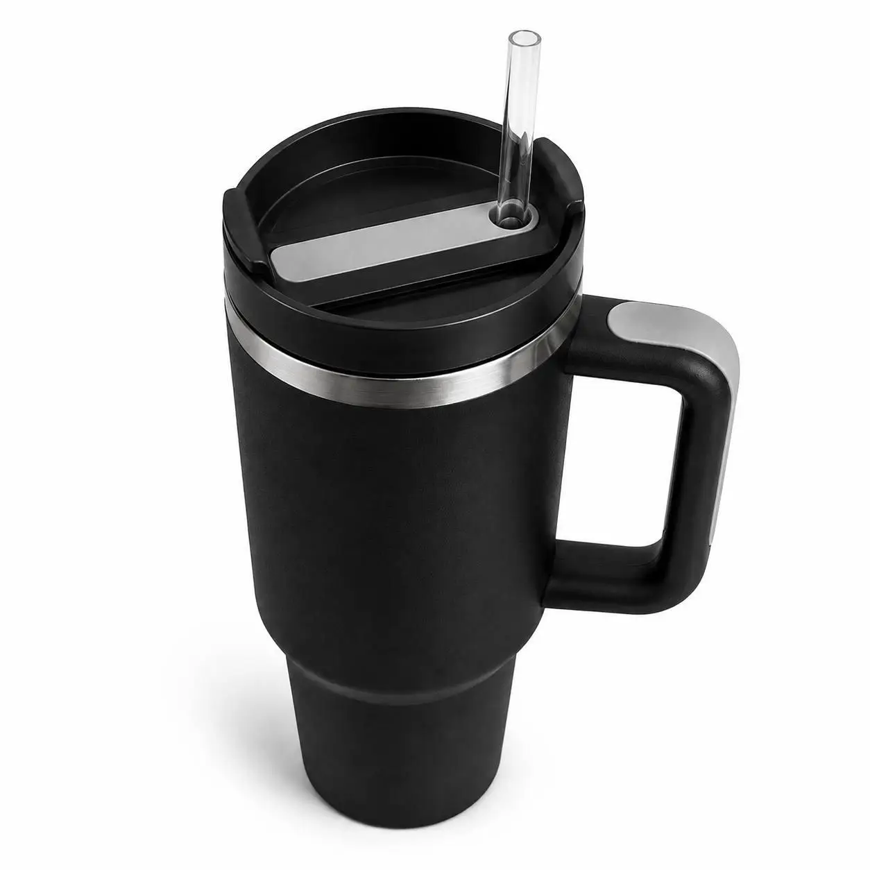 Термос термокружка термос Tumbler с ручкой/крышкой/трубочкой 30 см Черный (M1187)