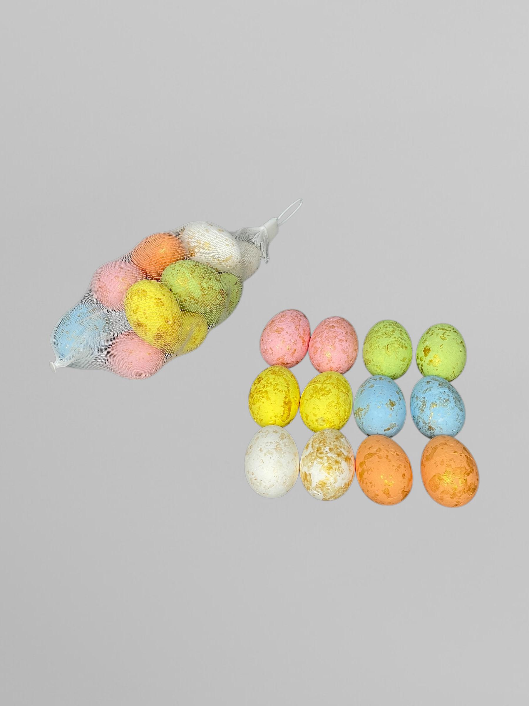 Пасхальные яйца из пенопласта с золотом 4х6 см 12 шт. Разноцветный (С0114) - фото 4 Пасхальные яйца из пенопласта с золотом 4х6 см 12 шт. Разноцветный (С0114) - фото 4