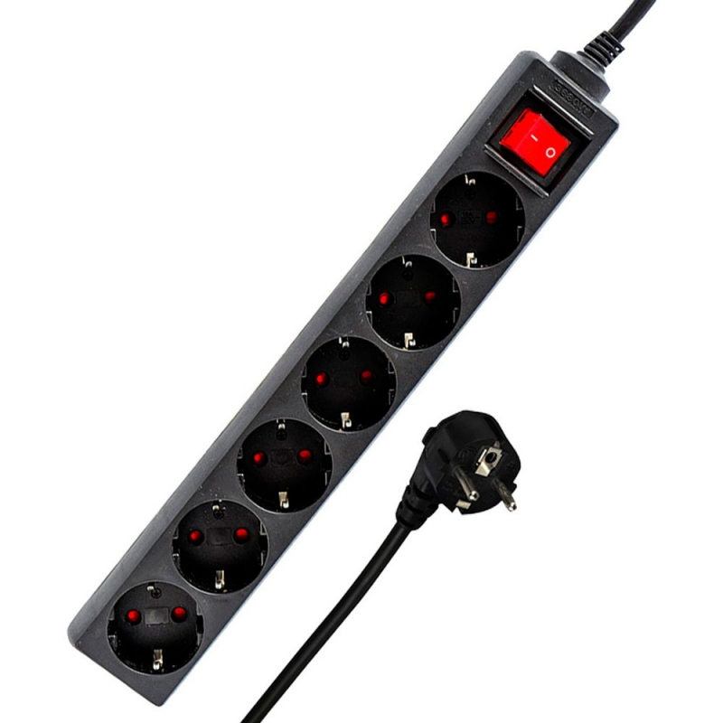 Мережевий фільтр-подовжувач Logan SFB6-3 6 розеток 3 м Black (28690350) - фото 13 Мережевий фільтр-подовжувач Logan SFB6-3 6 розеток 3 м Black (28690350) - фото 13