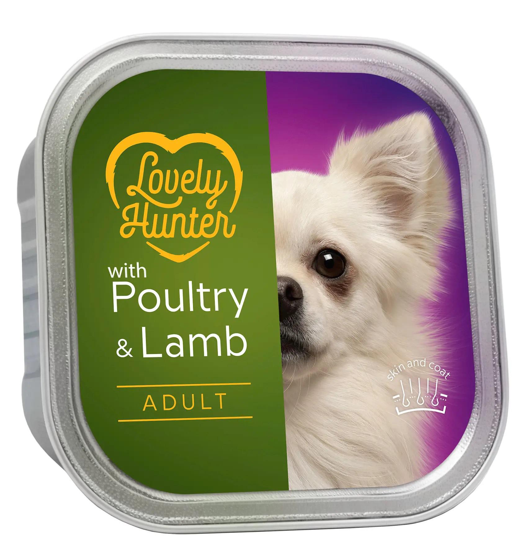 Корм вологий для собак Lovely Hunter Poultry and Lamb 150 г (4771317454454)