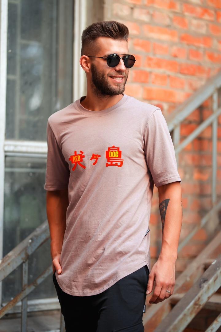 Футболка Red and Dog Long Hieroglyphs Flesh S