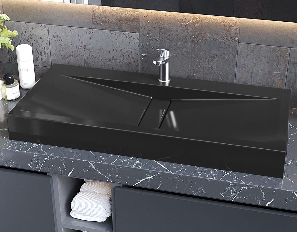 Умывальник накладной Luxor Milenium 100 см Black (696)