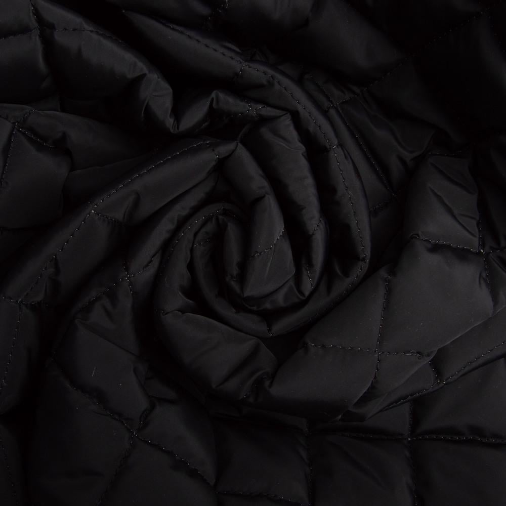 Ткань подкладочная стеганная синтепон 100 утеплитель 7,5x7,5 см 210 гр/м2 140 см Черный (25891)