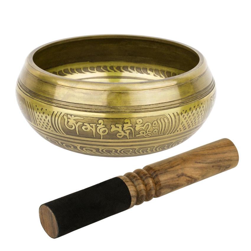 Співоча чаша Тибетська Ганеш Люблячі Очі Мантра Мані 165x165x70 мм Бронзовий (27702)