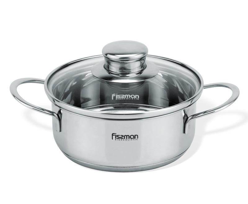 Каструля Fissman BAMBINO зі скляною кришкою 900 мл