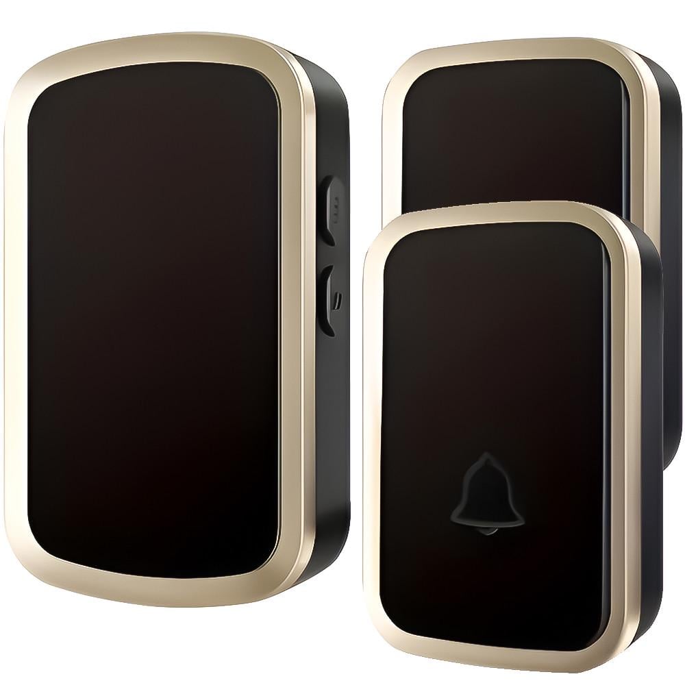 Дверной звонок беспроводной Digital Lion WDB-01b- 1 с двумя кнопками вызова на батарейках до 300 м Золотой (1275)