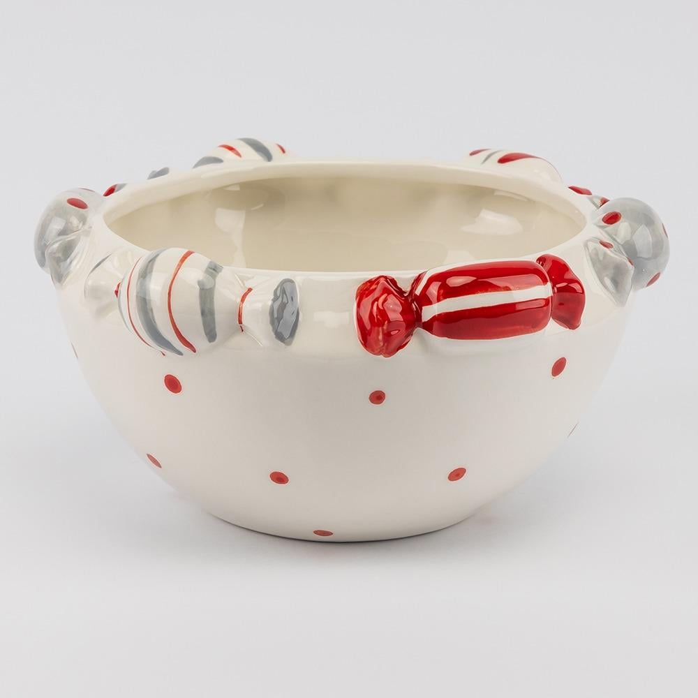 Блюдо новогоднее керамическое Новогодние конфеты 18 см (6037-027) Блюдо новогоднее керамическое Новогодние конфеты 18 см (6037-027)