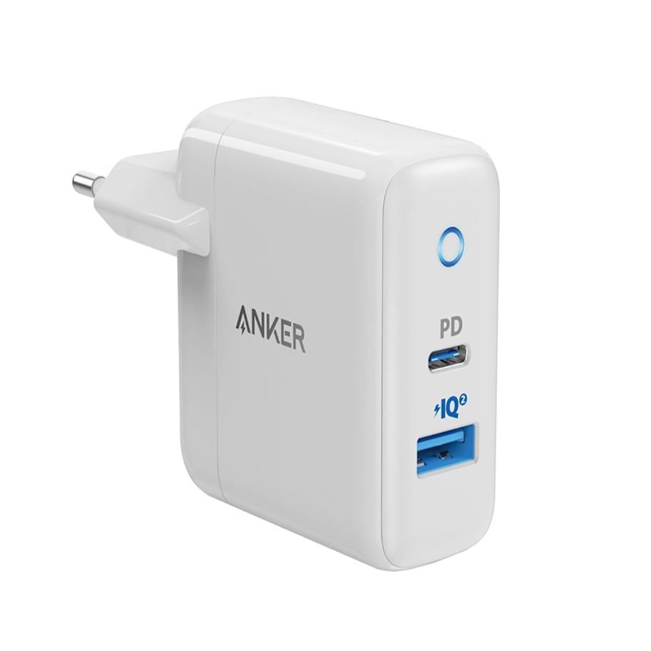 Зарядное устройство для зарядки Anker PowerPort Type-C + USB 35 Вт Белый (A2636G21)