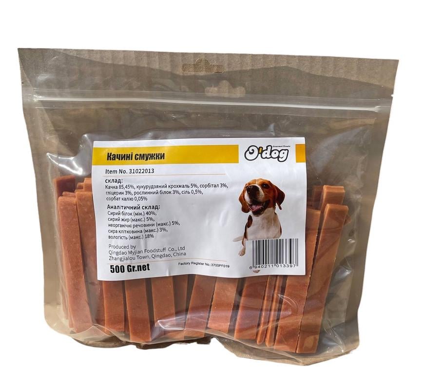 Лакомство для собак O’dog Duck Strips Утиные полоски 500 г