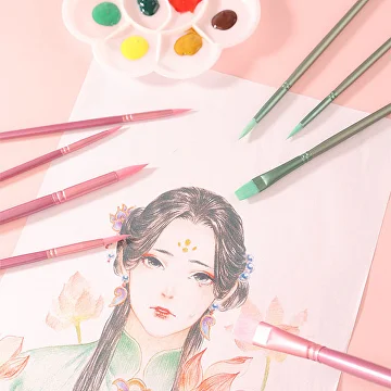 Набір пензликів для малювання 6 шт. Зелений (C01392-2) - фото 4