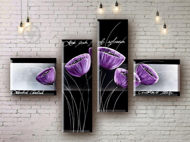 Модульная картина акрилом цветы ArtStar MHM17_4_068 размер 85 х 130 см