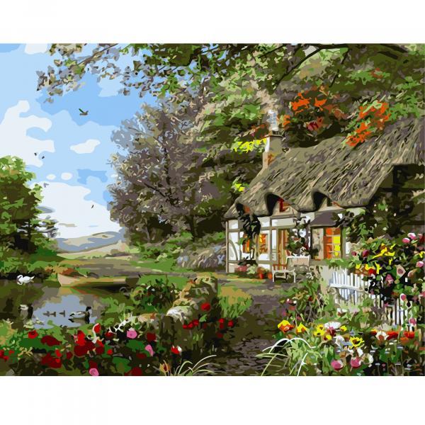 Картина по номерам Strateg Утренние краски 40х50 см в термопакете (VA-0445-mt)