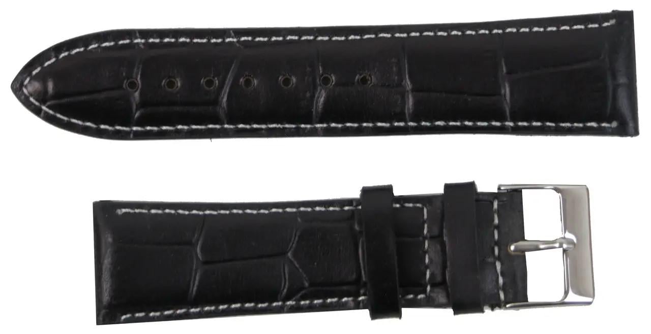 Ремінець для годинника Mykhail Ikhtyar шкіряний 20 мм Чорний (S606-22S black) Ремінець для годинника Mykhail Ikhtyar шкіряний 20 мм Чорний (S606-22S black)
