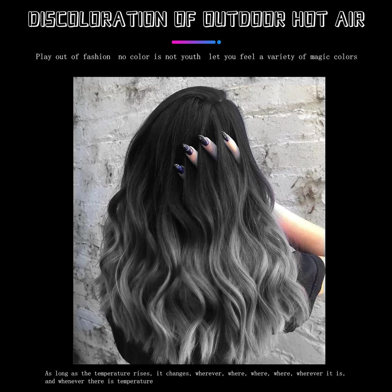 Фарба для волосся термохромна тимчасова Chameleon, що змінює колір Black/Gray - фото 5