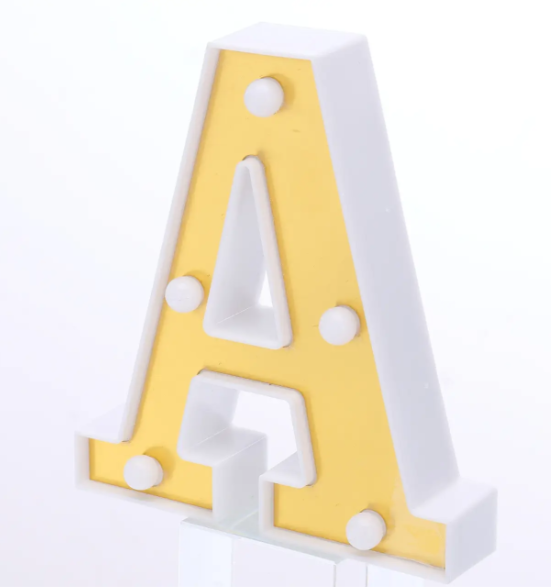 Літера об'ємна А Led маленька 16x14 см Золотистий (68581) - фото 4