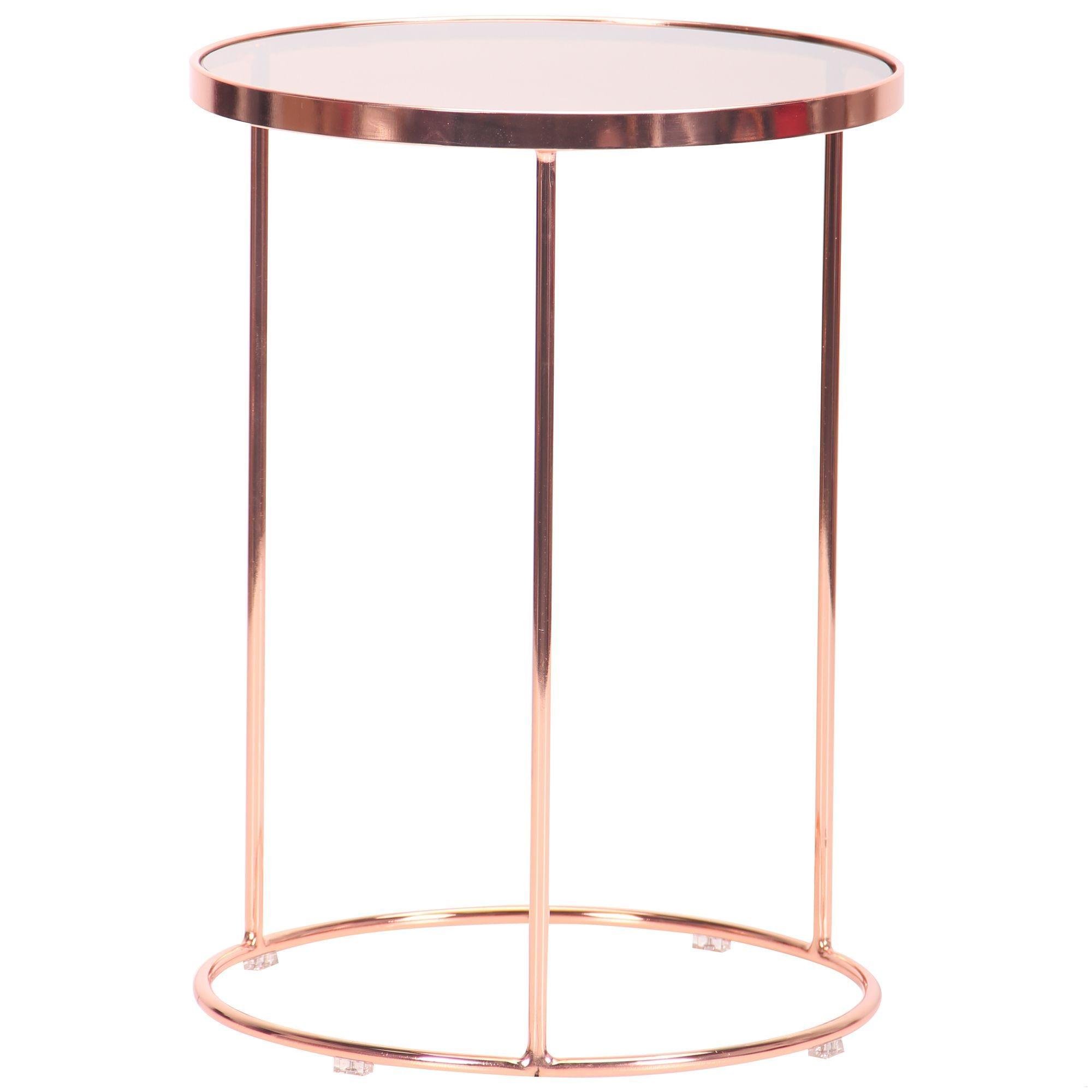 Журнальный стол AMF Kalibri rose goldglass top 490х360 мм сталь/закаленное стекло Розовое золото