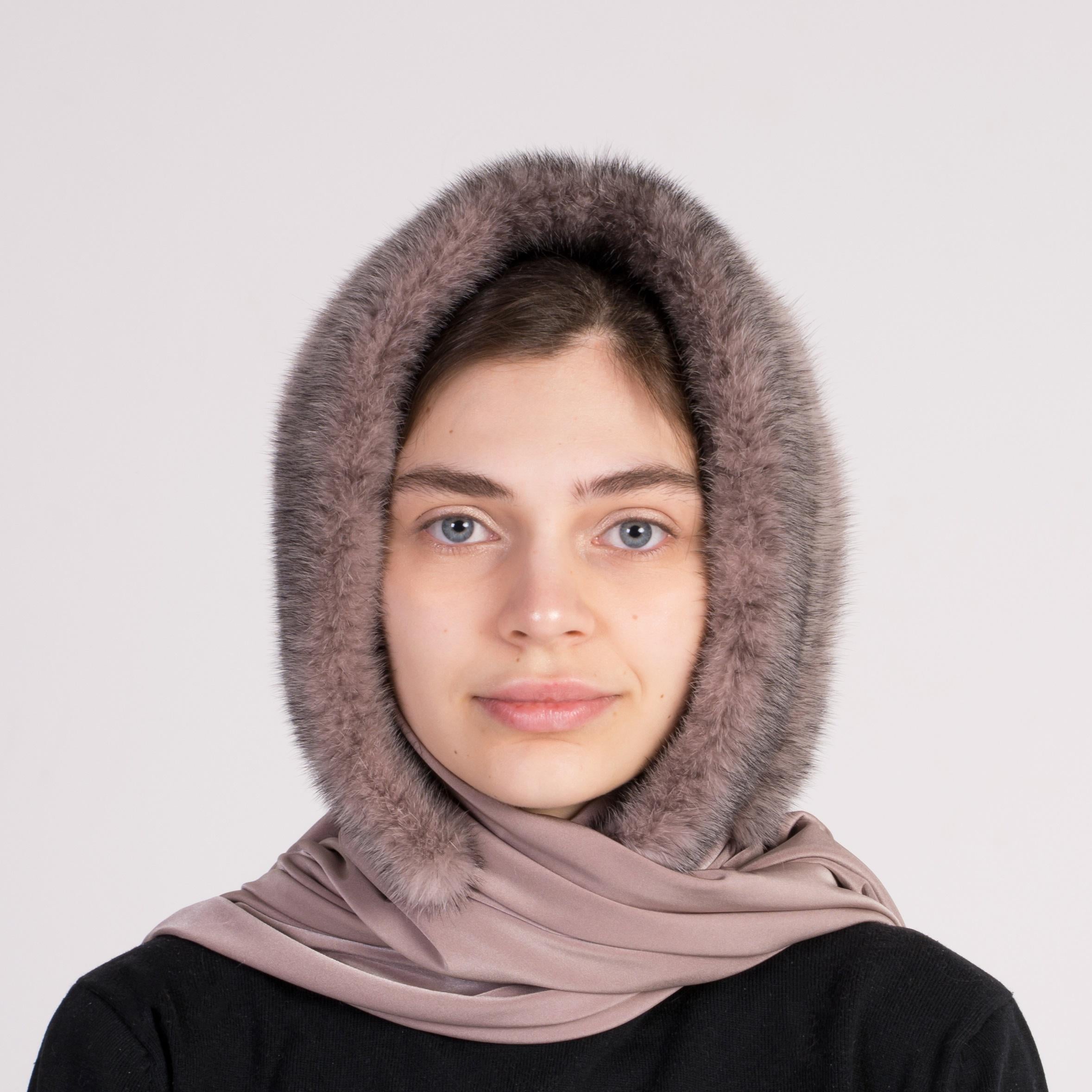 Платок женский Меховой стиль Паук из меха норки One size (001/Y)