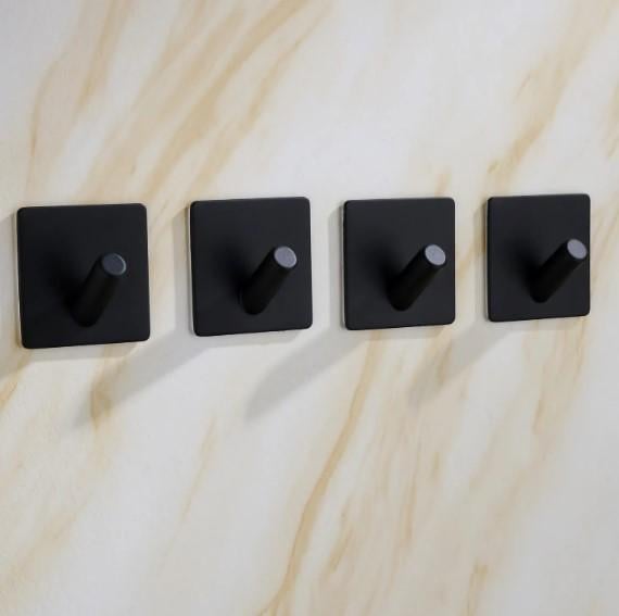 Набор крючков самоклеющихся из нержавеющей стали 4 шт. Черный - фото 4 Набор крючков самоклеющихся из нержавеющей стали 4 шт. Черный - фото 4