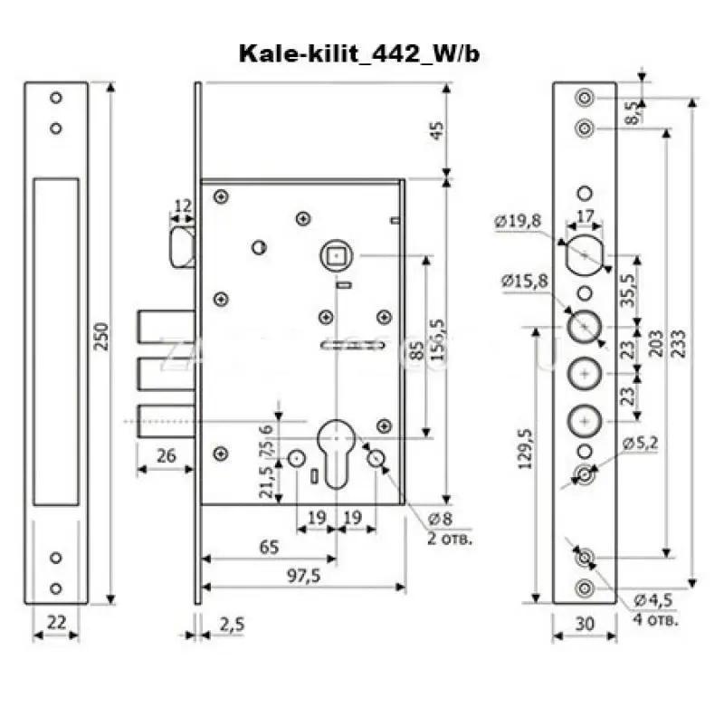 Замок цилиндровый 442 без ответной планки пакет Хром (1-30193) - фото 2 Замок цилиндровый 442 без ответной планки пакет Хром (1-30193) - фото 2