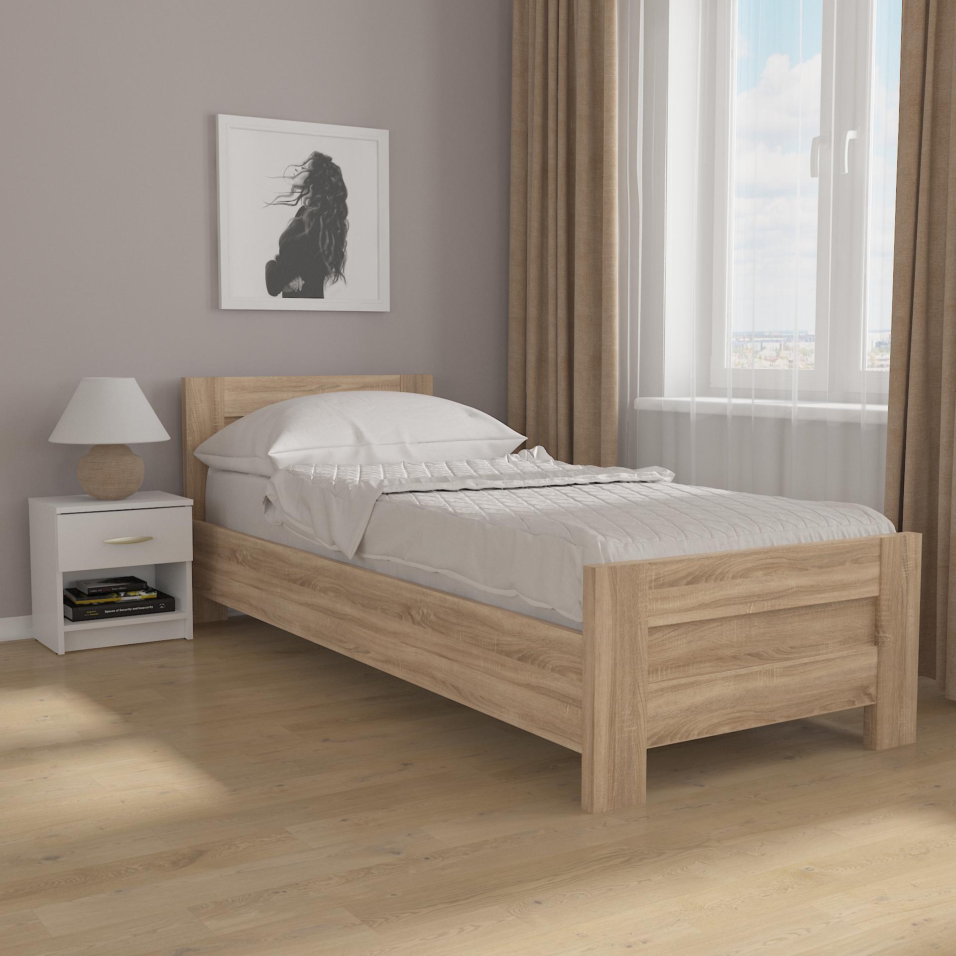 Кровать односпальная id-M20 860x860x2076 мм Дуб сонома (24142965)