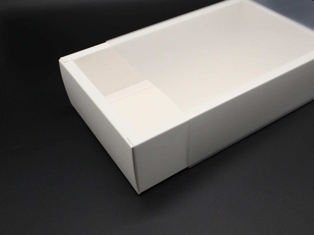 Коробка-пенал подарочная для десертов с прозрачной выдвижной крышкой 25х15х6 Белый (OA-15) - фото 2 Коробка-пенал подарочная для десертов с прозрачной выдвижной крышкой 25х15х6 Белый (OA-15) - фото 2