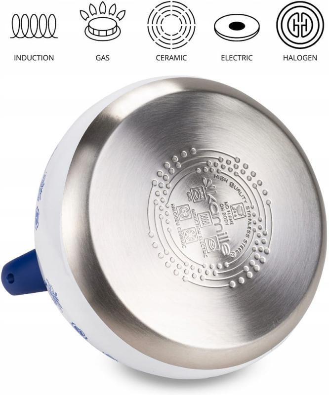 Чайник индукционный Kamille из нержавеющей стали со свистком 2,7 л - фото 5