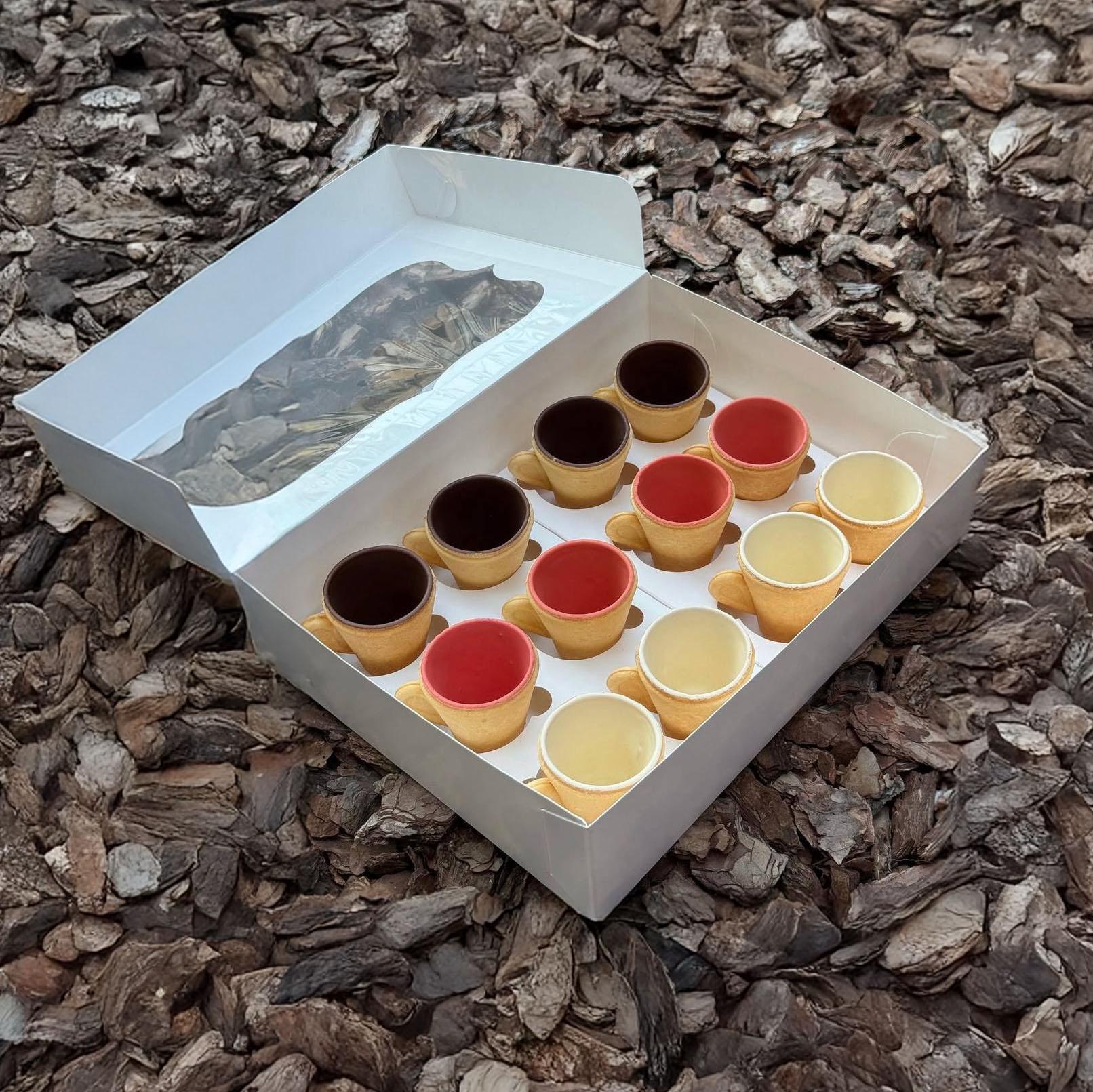 Подарочный набор 8 шт. съедобных чашек на Новый год/Рождество/Николая печенье/шоколад для горячих напитков (Е500134)