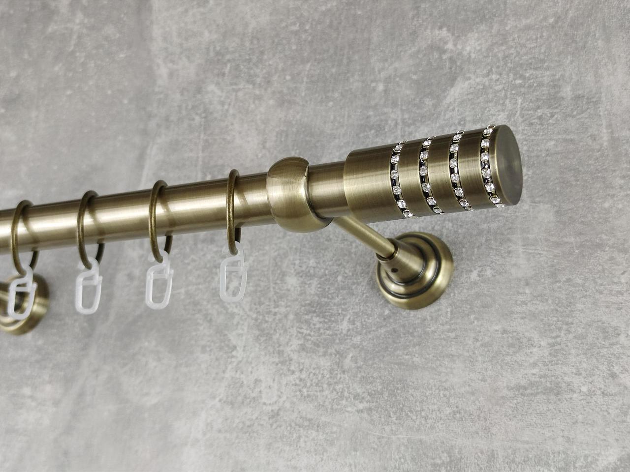 Карниз MStyle металлический для штор однорядный Барамелла 25 мм гладкий 400 см Антик (5011827)