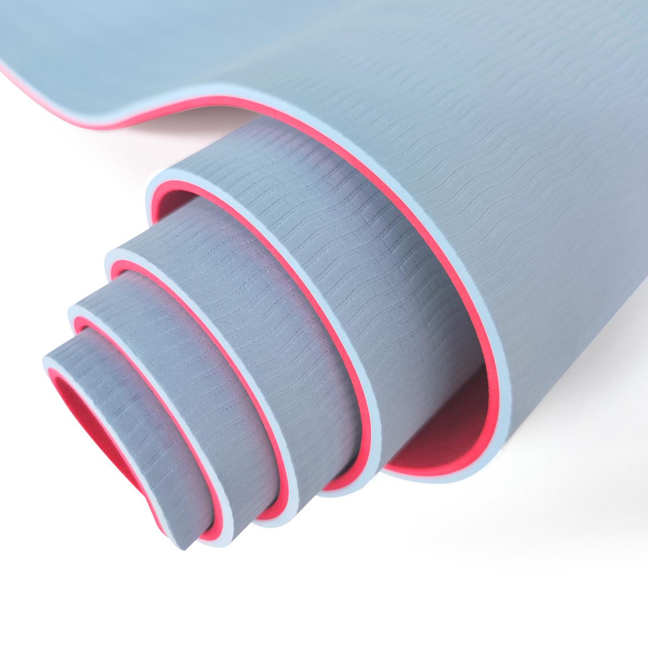 Килимок для фітнесу та йоги Gemini Pro GE-6RLB TPE/TC 6 мм (14729328) - фото 3