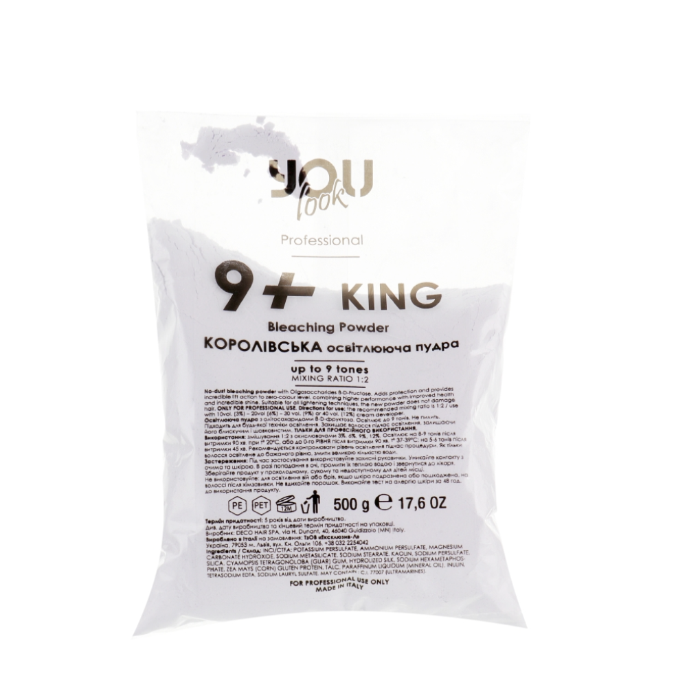 Освітлювальна пудра You Look Professional 9+ King Bleaching Powder до 9 тонів 500 г