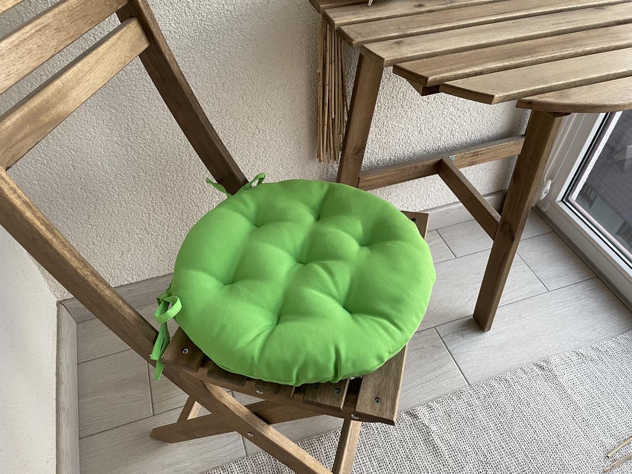 Подушка на стілець кругла Кедр на Лівані Color з зав'язками 40x40х5 см Салатовий - фото 6