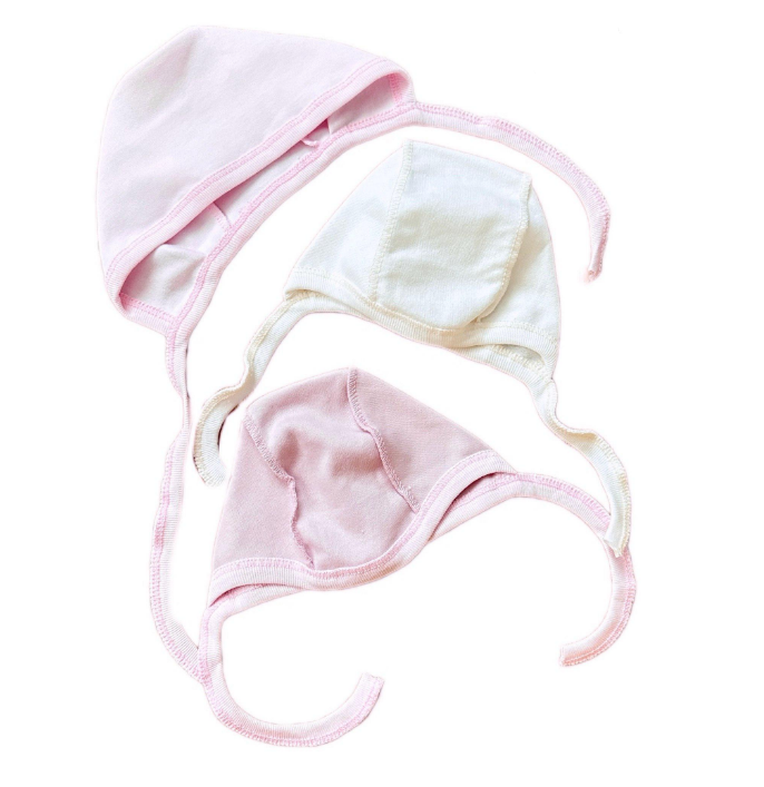 Шапочки-чепчики RoyalBaby с завязками 0-3 мес 3 шт. (461-504)