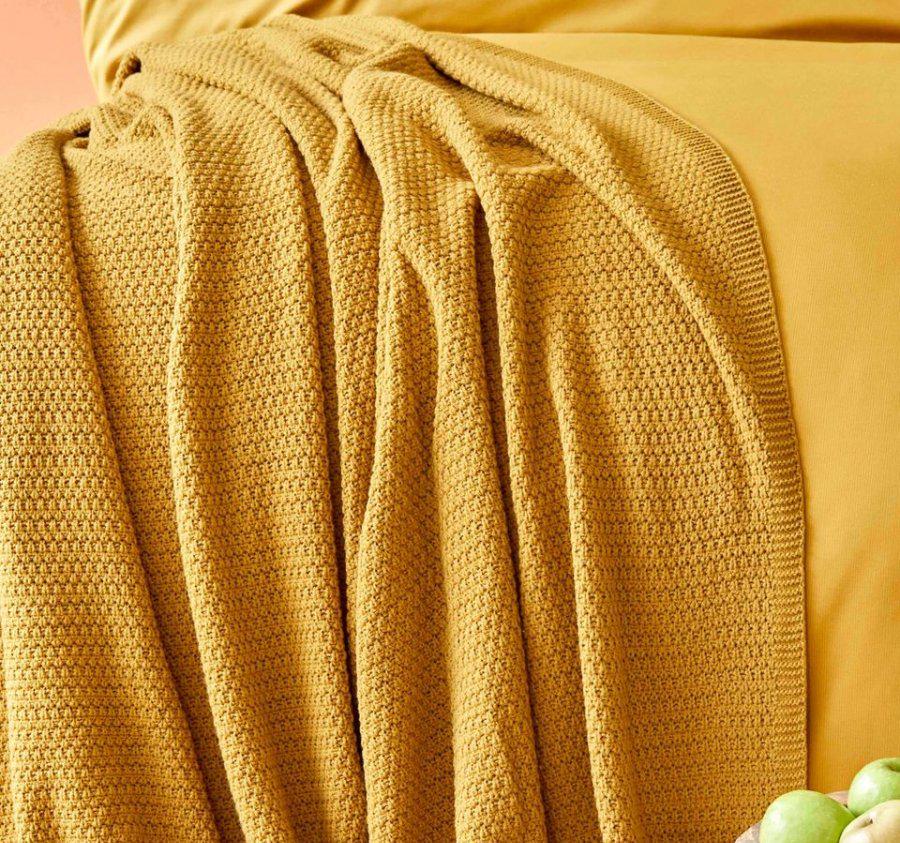 Плед Karaca Home Back To Basic hardal 200х220 Горчичный (svt-2000022285773)